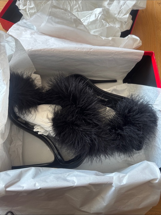 Dolce & Gabbana Shoes - Dolce & Gabbana Black Ostrich Feather Double-Band Slide Heel